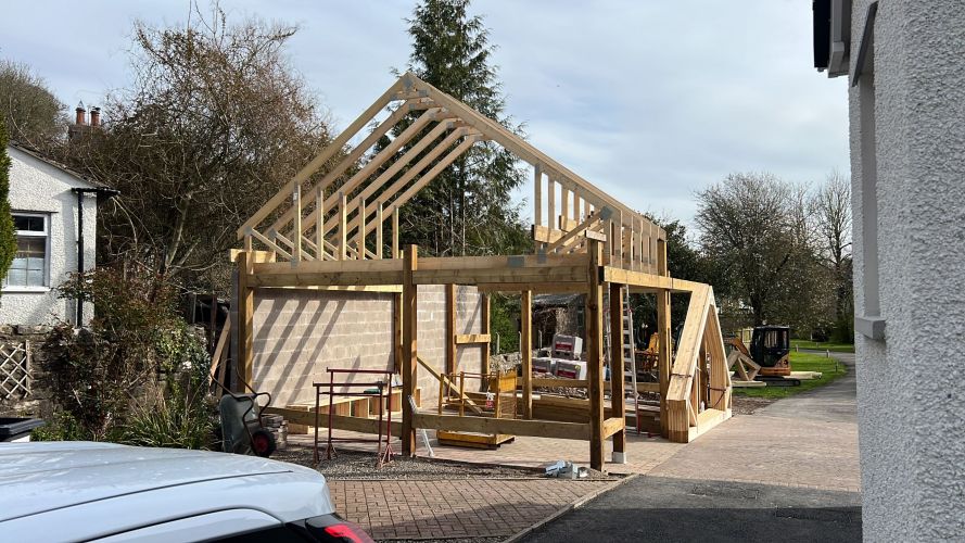 Two-Storey Garage and Office Build in Cumbria