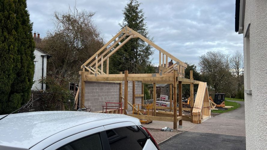 Two-Storey Garage and Office Build in Cumbria